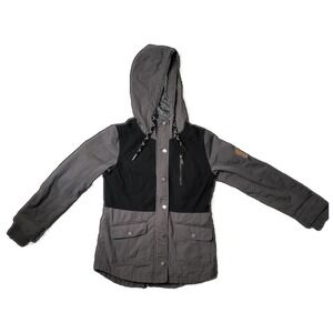 Dravus Women's Jacket Gray and Black Size M Winter Jacket Zip-Up/Button-Down